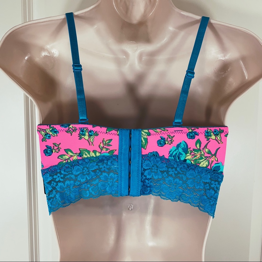 NWT Rampage Lace & Flowers Busty Bustier Corset Convertible Bra Sexy Crop Top - Picture 4 of 16